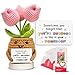 Gossby Handmade Positive Tulip Flower Crochet Sometimes You Forget Youre Awesome Inspirational Gift for Women Birthday Appreciation Positive Gift for Teacher Mom Friend Coworker - Image 3