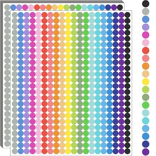 YSHIHE 10000 PCS Small Dot Stickers 14 Round Color Coding Labels Circle Dot Stickers Label Sticker in 20 Colors for OfficeClassroom - Image 1