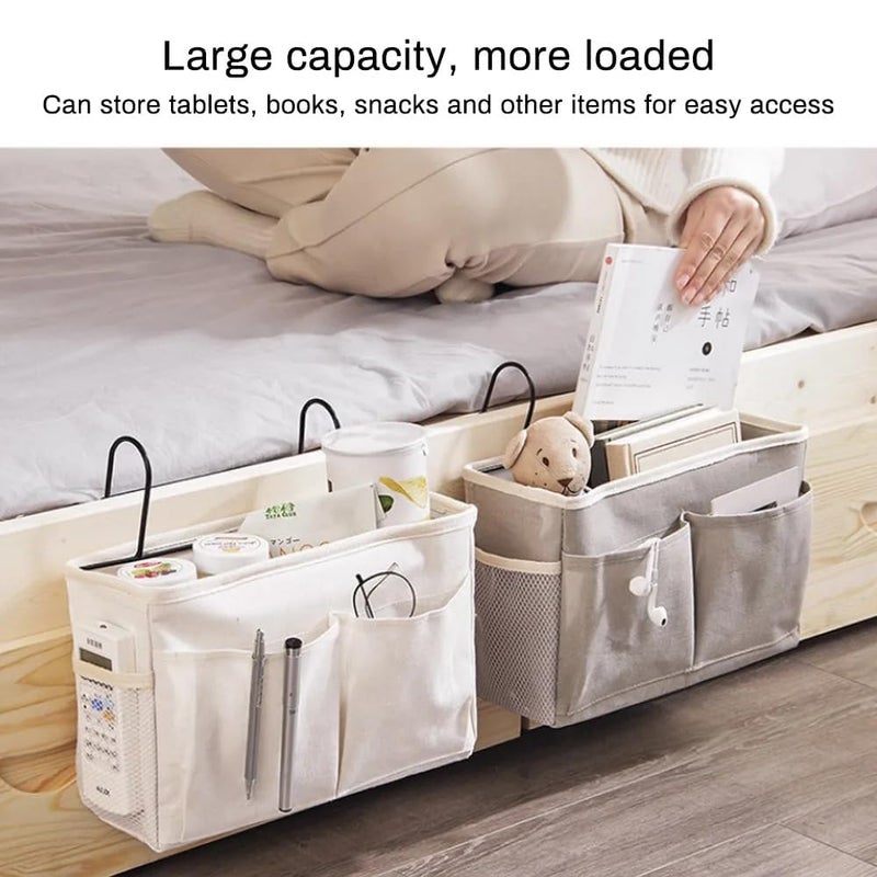 NGEL Multifunctional Bedside Hanging Storage Bag Bedroom Caddy Organizer with Pockets Cabinet Hanging Pocket for Bunk and Hospital Beds Dorm Rooms Bed Crib Bed Rails Bedside Storage Bag - Image 3
