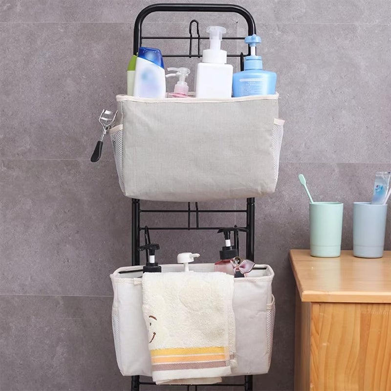 NGEL Multifunctional Bedside Hanging Storage Bag Bedroom Caddy Organizer with Pockets Cabinet Hanging Pocket for Bunk and Hospital Beds Dorm Rooms Bed Crib Bed Rails Bedside Storage Bag - Image 5