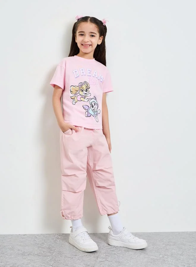 Take Two Girls Light Pink Relaxed Fit Woven Pants