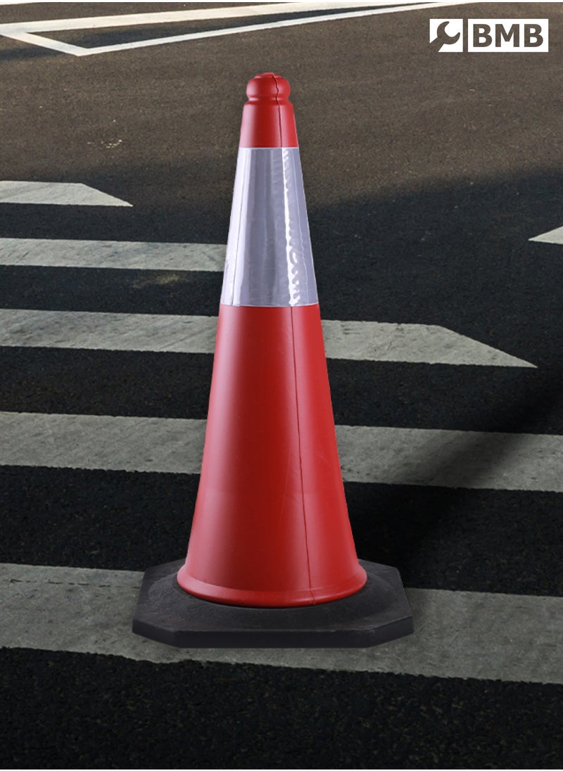 LAWAZIM 75cm Traffic Safety Cone with Reflective Bands - High Visibility Orange PVC Cone for Roadwork and Construction Sites - Road Construction Hazard Warning Conspicuity driveway Cone barrier  - Image 5