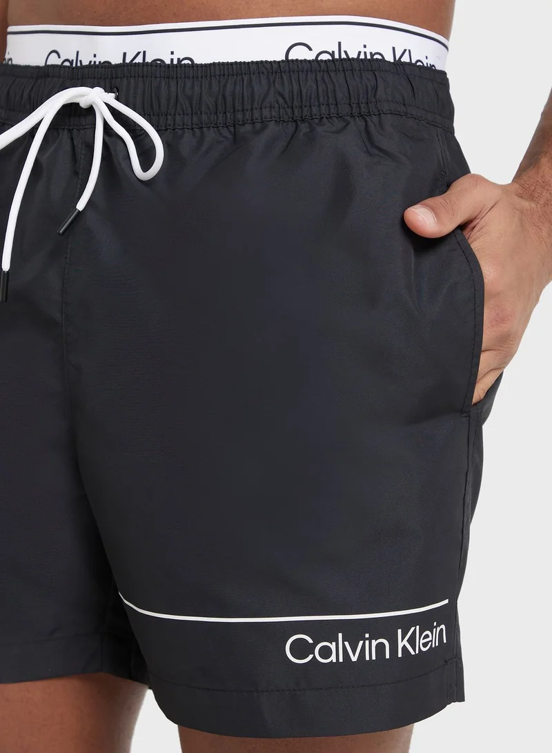CALVIN KLEIN Medium Double Waistband Swim Shorts