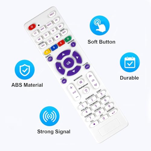 Amiroko Universal TV Remote Replacement for TCL/LG/Samsung/RCA/Vizio/Philips/Hisense/Sanyo/JVC/Seiki/Hitachi/Magnavox/Panasonic and More Brands LED LCD 3D Smart TV Remote Control - Image 3