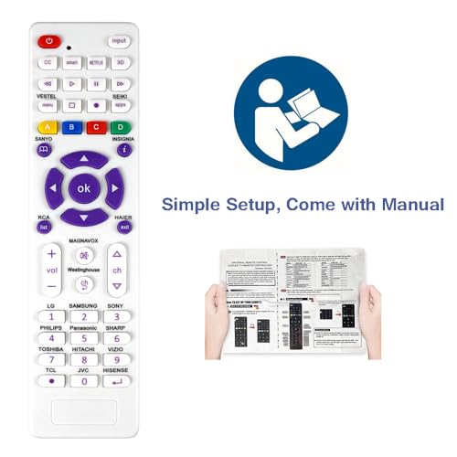 Amiroko Universal TV Remote Replacement for TCL/LG/Samsung/RCA/Vizio/Philips/Hisense/Sanyo/JVC/Seiki/Hitachi/Magnavox/Panasonic and More Brands LED LCD 3D Smart TV Remote Control - Image 5