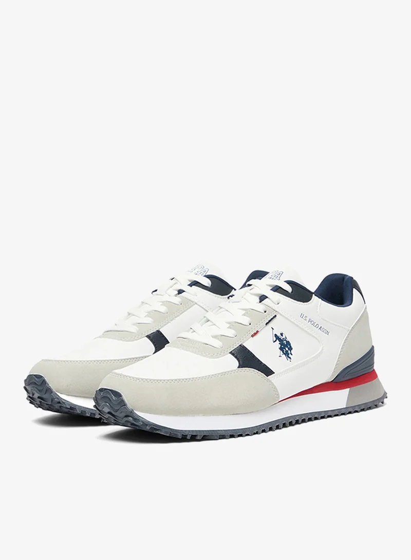 U.S. Polo Assn. White Men's Casual Lace-Up Sneakers, Lightweight Shoes for Everyday Wear for Men | Best Price UAE
