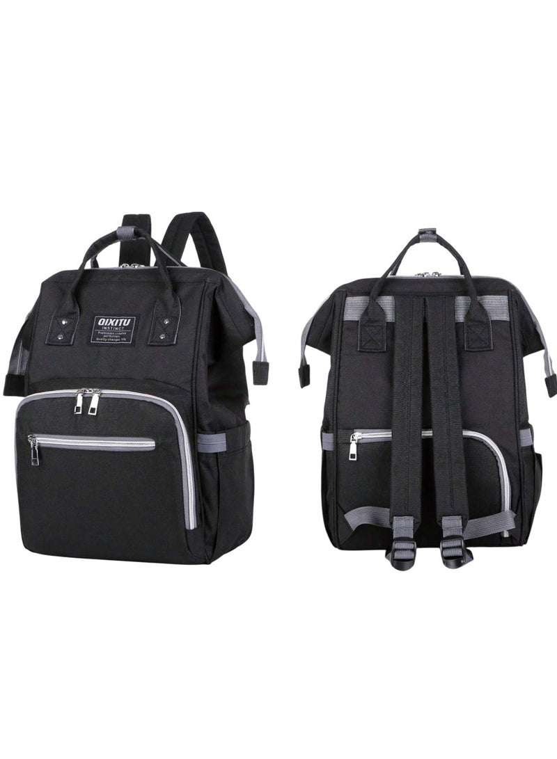 Elegant Black Mums Baby Travel Bag - Image 1