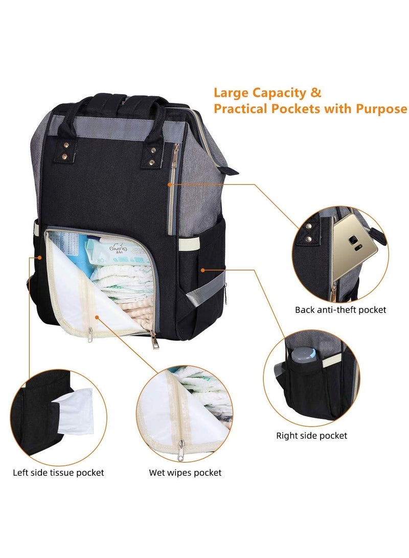 Elegant Black Mums Baby Travel Bag - Image 4