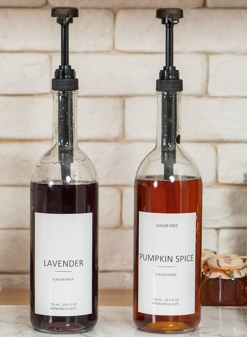 Glass Coffee Syrup Dispenser 750 ml for Coffee Bar - 2 Bottles (No Labels Included) - Image 2