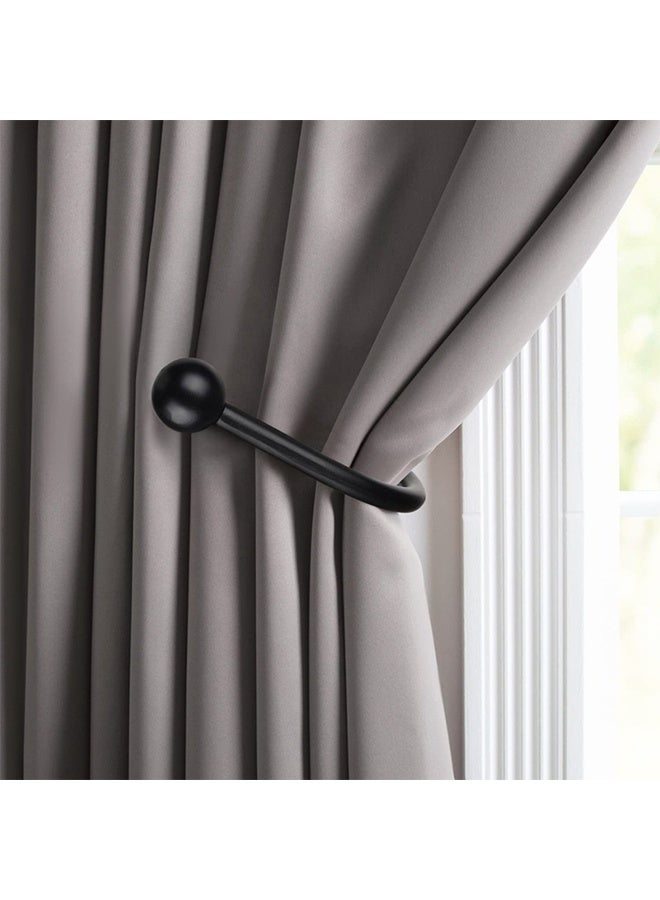 2pcs Curtain Holdbacks, Curtains Holder Wall Mounted Drapery Tiebacks Retro Window Hook for Home Decor, Black - Image 3