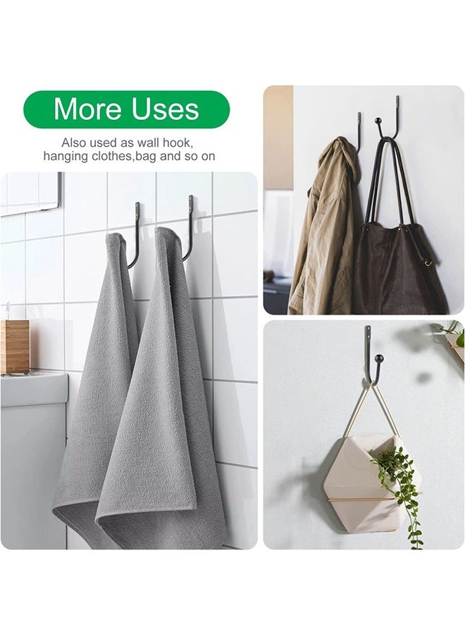 2pcs Curtain Holdbacks, Curtains Holder Wall Mounted Drapery Tiebacks Retro Window Hook for Home Decor, Black - Image 5