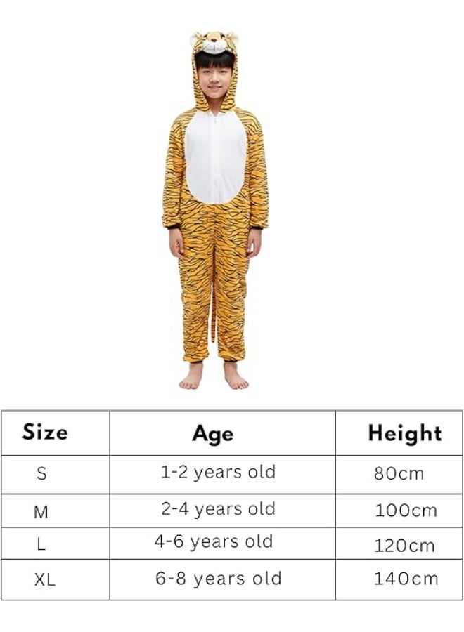 Brain Giggles Tiger Animal Plush Costume Design Halloween Carnival Party Jumpsuit for Kids Boys & Girls Small - Image 2