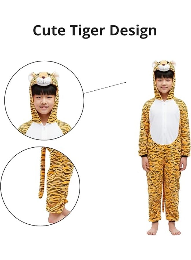Brain Giggles Tiger Animal Plush Costume Design Halloween Carnival Party Jumpsuit for Kids Boys & Girls Small - Image 3