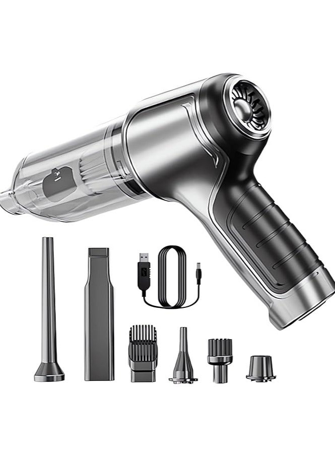 erorex Compressed Air Duster, 19000PA Electric Air Duster, 120W 35500RPM Portable Air Blower, 2 in 1 4000mAh Portable Air Blower with 5 nozzle attachments, for Computer Keyboard Fast Charge  - Image 1