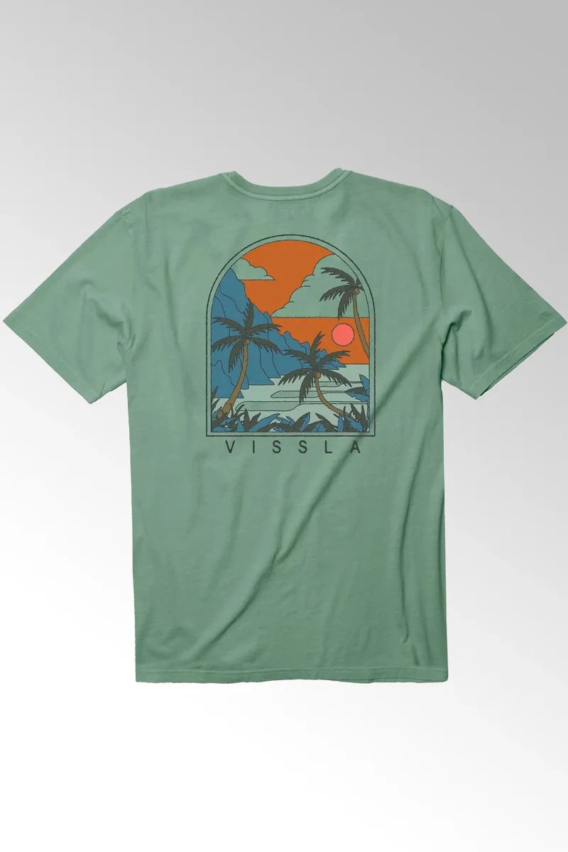 Vissla Bluffs T-Shirt Pine 100% Cotton