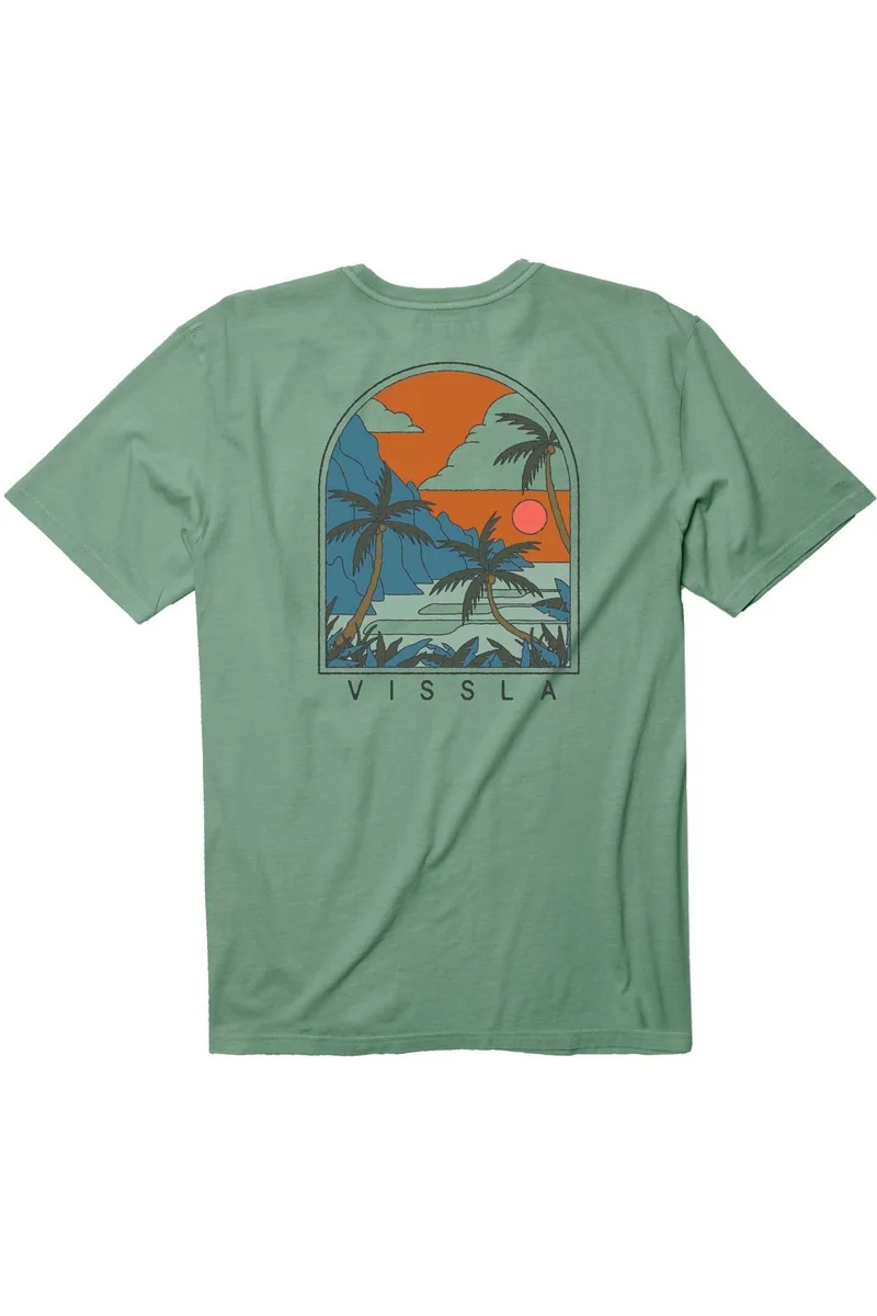 Vissla Bluffs T-Shirt Pine 100% Cotton