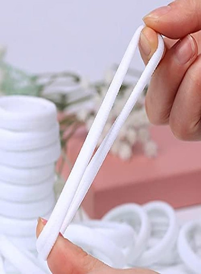 Kalaneet Small White Rubber Bands Hair Ties Ponytail Holders for Girls Kids Baby Girls 100 pcs - Image 2