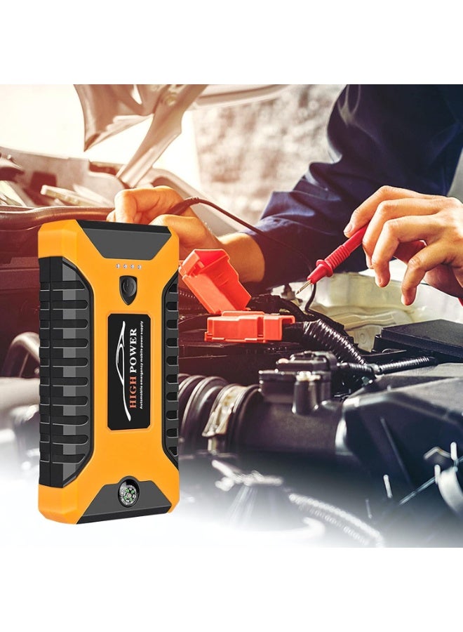 High-Power Multifunctional Car Jump Starter: A comprehensive emergency solution for your vehicle, equipped with a powerful battery, built-in LED flashlight with SOS mode and red-blue warning light, smart USB ports for fast charging, and suitable for various types of vehicles including cars, trucks, and even motorcycles. High Power jump starter, Car battery booster ,Car jump box - Image 3