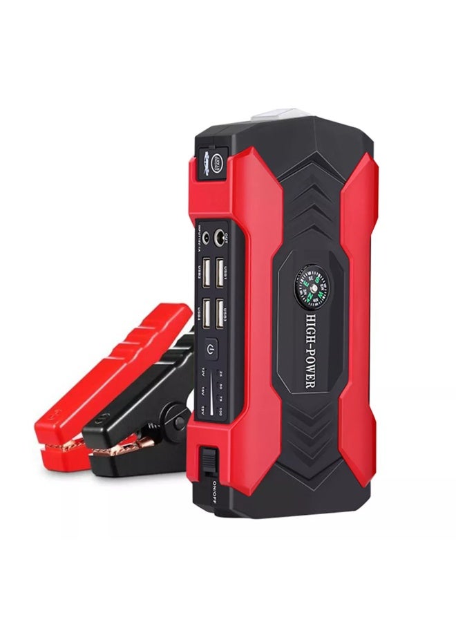 High-Power Multifunctional Car Jump Starter: A comprehensive emergency solution for your vehicle, equipped with a powerful battery, built-in LED flashlight with SOS mode and red-blue warning light, smart USB ports for fast charging, and suitable for various types of vehicles including cars, trucks, and even motorcycles. High Power jump starter, Car battery booster ,Car jump box - Image 5