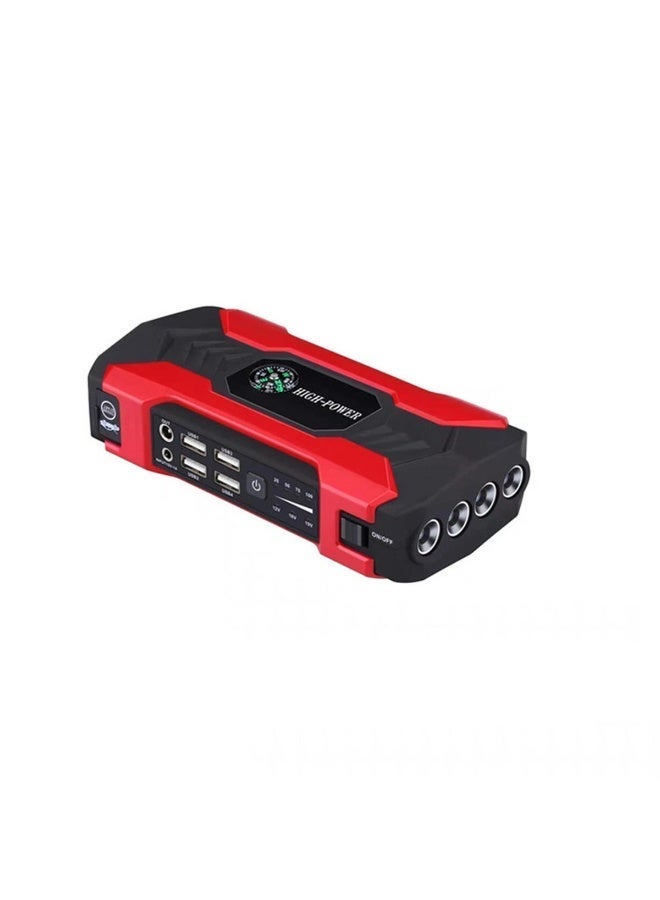 High-Power Multifunctional Car Jump Starter: A comprehensive emergency solution for your vehicle, equipped with a powerful battery, built-in LED flashlight with SOS mode and red-blue warning light, smart USB ports for fast charging, and suitable for various types of vehicles including cars, trucks, and even motorcycles. High Power jump starter, Car battery booster ,Car jump box - Image 1