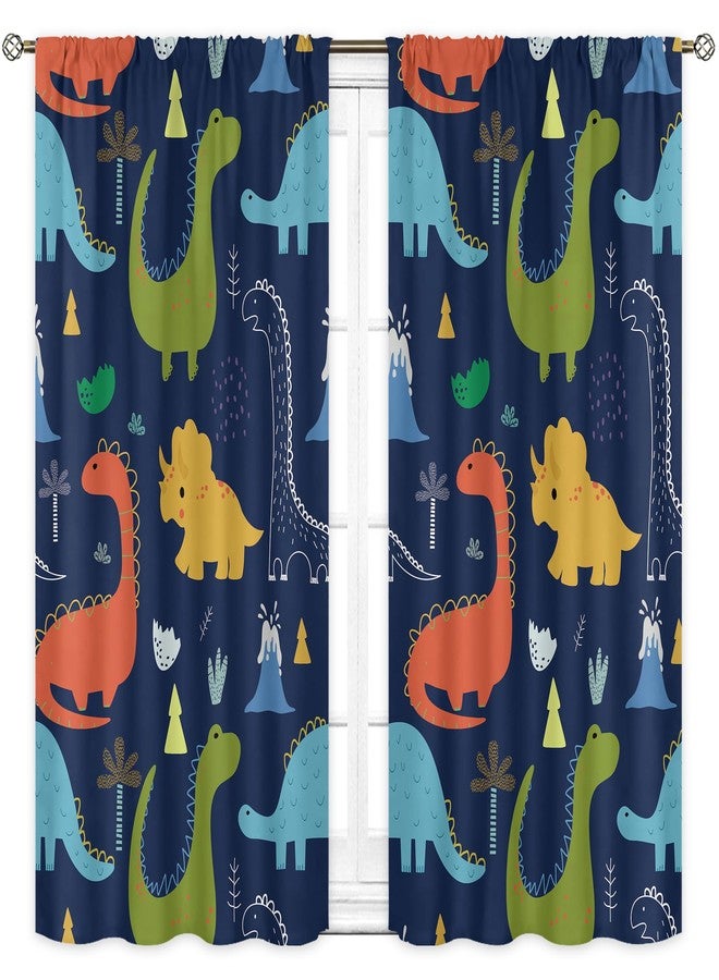 Cinbloo Dinosaur Curtains 42Wx63H Inch Rod Pocket Navy Blue Kids Cute Cartoon Dino Baby Boys Animal Art Printed Nursery Toddler Teens Cool Safari Living Room Bedroom Window Drapes Treatment 2 Panels - Image 5