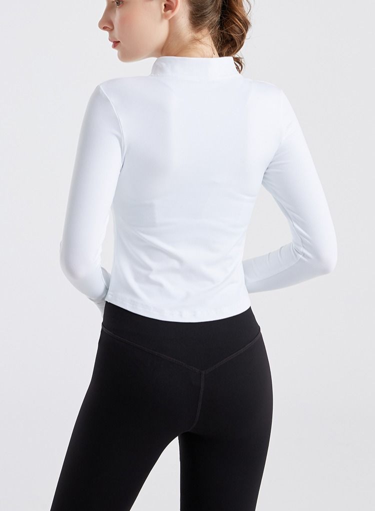 Loquat Exercise Running Yoga Fitness Long sleeve Top White  - Image 3