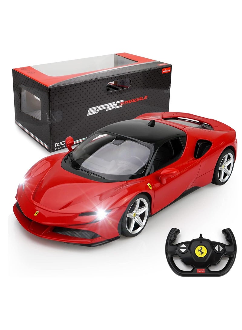 RASTAR Remote Control Car, 1:14 Ferrari SF90 STRADALE Hobby RC Cars with LED Headlamps and Taillights, Four Open Design Toy Car for Boys Age 8-12 - Image 1