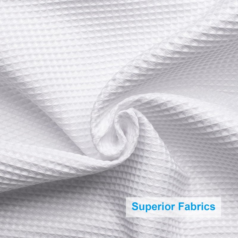 AmazerBath White Shower Curtain Fabric, Waffle Shower Curtains for Bathroom, Cloth Shower Curtain Heavy Duty, Thick Bathroom Shower Curtains Hotel Quality, Premium Polyester, 72x72 Inches - Image 5