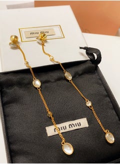 Miu Miu Engraved logo tassel drop earrings  - Image 1