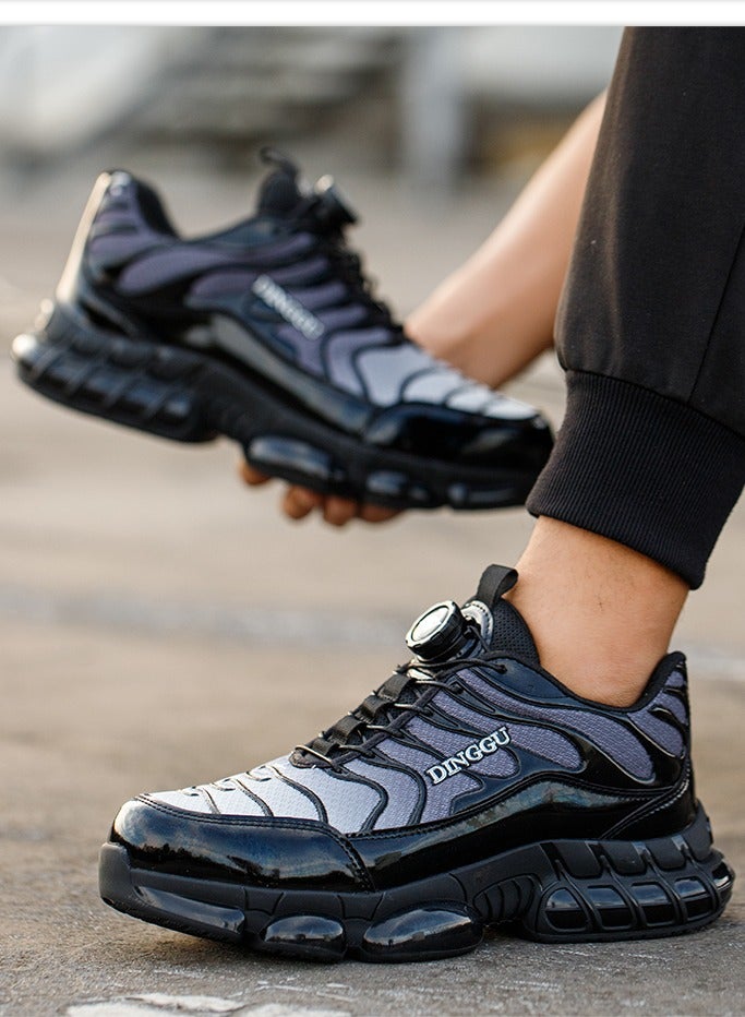 أحذية رجالية ذات أصابع فولاذية وخفيفة الوزن وآمنة ومريحة ومقاومة للثقب وأحذية عمل غير قابلة للتدمير وأحذية رياضية أنيقة. - Image 1