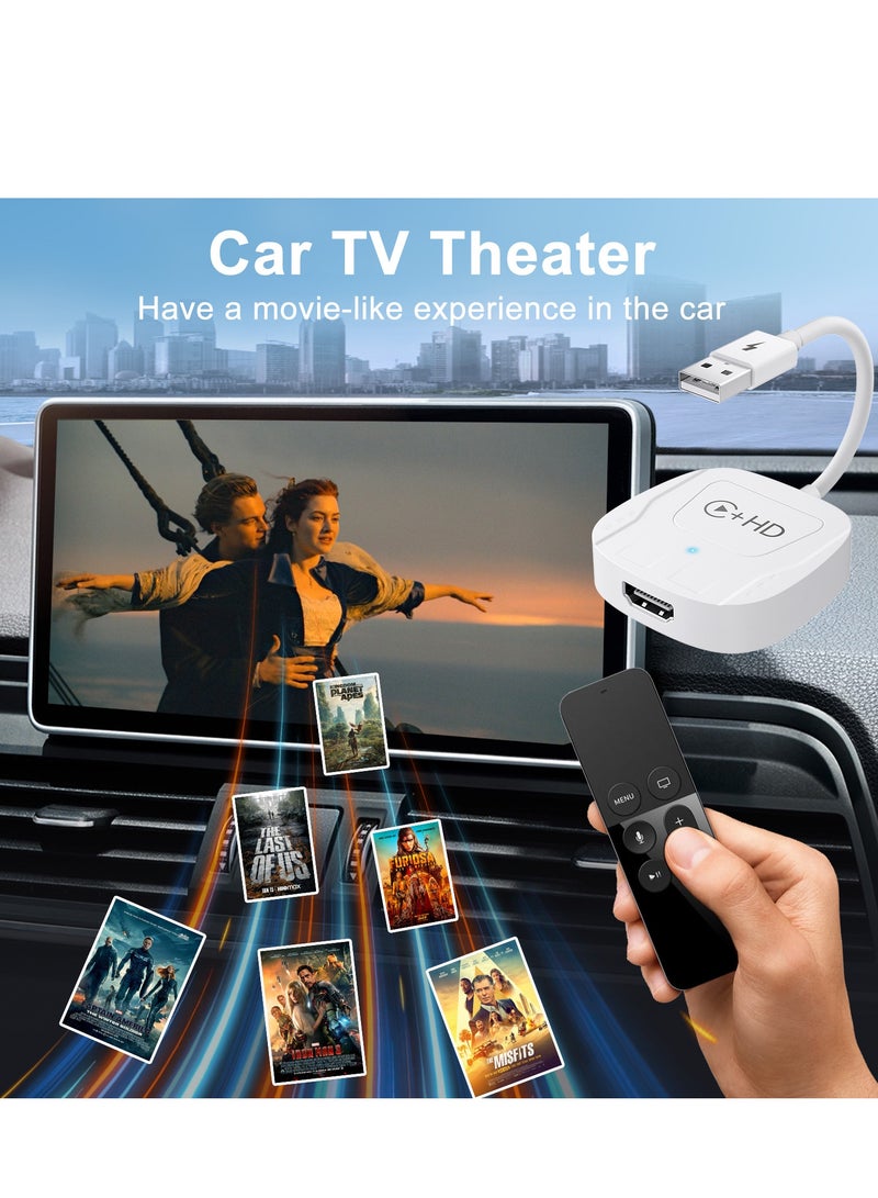 Carplay Wireless Adapter With HDMI For Iphone USB/Type-C Converter Support Game/TV/Music Etc Various Multimedia Plug To Play,white - Image 4