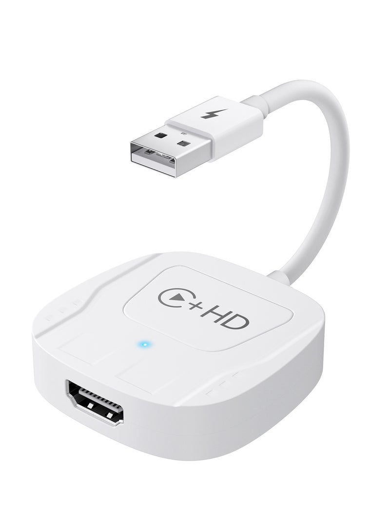 Carplay Wireless Adapter With HDMI For Iphone USB/Type-C Converter Support Game/TV/Music Etc Various Multimedia Plug To Play,white - Image 1