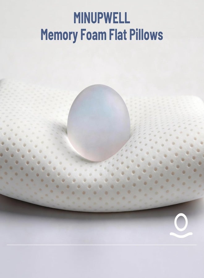 MINUPWELL Flat Pillows for Sleeping Thin, Cooling Gel 100% Memory Foam-2.5 inch Height Ultra Thin Pillows,50D Cervical Neck Pillow Side Sleeper Pillow for Neck Pain Relief,Standard Size -24x16in - Image 4