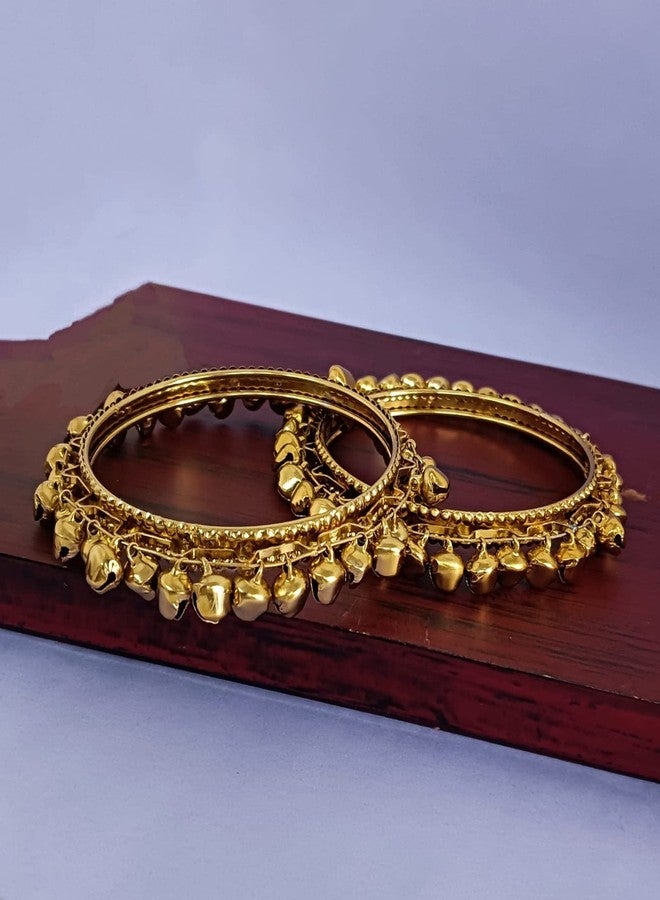 Efulgenz Rakshabandhan Gift Indian Oxidized Bangles Indian Navratri Jewelry Boho Vintage Antique Indian Oxidized Bell Charm Bracelet Bangle Set Jewelry for Women - Image 2