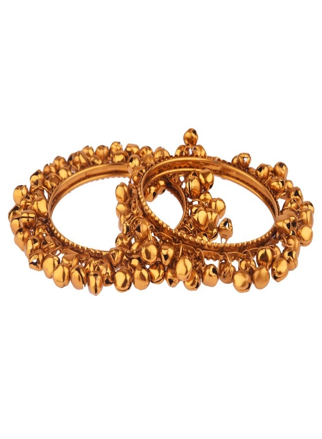 Efulgenz Rakshabandhan Gift Indian Oxidized Bangles Indian Navratri Jewelry Boho Vintage Antique Indian Oxidized Bell Charm Bracelet Bangle Set Jewelry for Women - Image 1