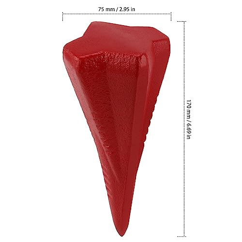 ZEONHAK 4lbs Diamond Wood Splitting Wedge - 4-Direction Steel Splitter for Wood, 2 PCS, Red - Image 2