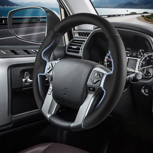Aotoyou Fit for Tacoma(2012-2023) Steering Wheel Cover, Steering Wheel Cover for Toyota 4Runner(2010-2024) Tundra(2014-2021) Sequoia(2014-2022) Accessories (Perforated Black) - Image 2