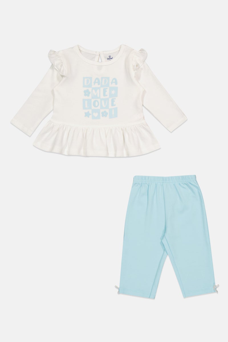 POPEES Toddlers Girl 2 Pcs Graphic Print Top And Pants Set, Multicolor - Image 2