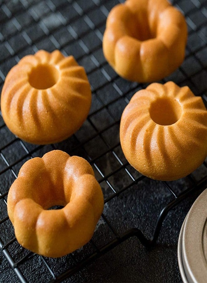 ISHWANKU ISHVANKU Donut Baking Pans, Nonstick 12 Cavity Doughnut Pan, Carbon Steel Donut Mold and Mini Bagel Pan for Baking - Golden Color - Image 2