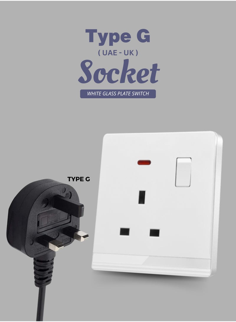 Vmax 13A Socket with Switch Premium Electric Wall Socket Safe & Durable Socket Switches Easy Installation Perfect for Home, Office & Commercial Use (WHITE, BLACK, CHAMPAGNE GOLD) - Image 5