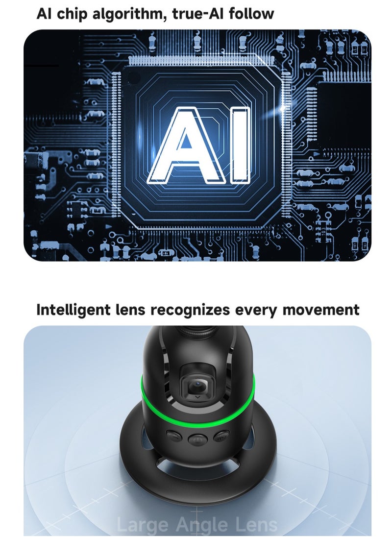 linkship Smart 360° Auto-Tracking Gimbal - AI Face Recognition, Gesture Control, Long Battery Life, RGB Status Light, Compatible with Phones/Cameras/Lights  - Image 4