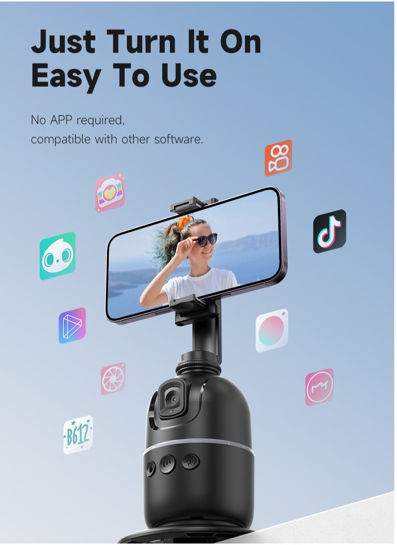 linkship Smart 360° Auto-Tracking Gimbal - AI Face Recognition, Gesture Control, Long Battery Life, RGB Status Light, Compatible with Phones/Cameras/Lights  - Image 5