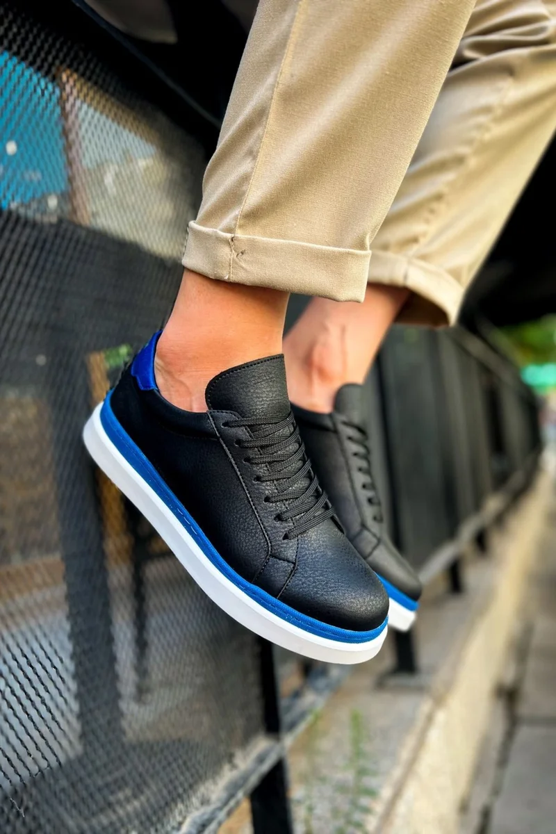 Chekich CH979 Santoni Gbt Sports Men's Shoes Black/Blue