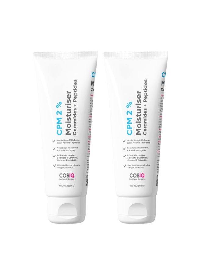 "كوز آي كيو" مرطب كوز-آي كيو سي بي إم ٢٪ سيراميد مع الببتيدات لترطيب مكثف وتقوية البشرة (عبوة من قطعتين × ١٠٠ مل) | كريم إصلاح حاجز البشرة | للبشرة الدهنية والجافة والعادية والحساسة | ٢٠٠ مل - Image 1