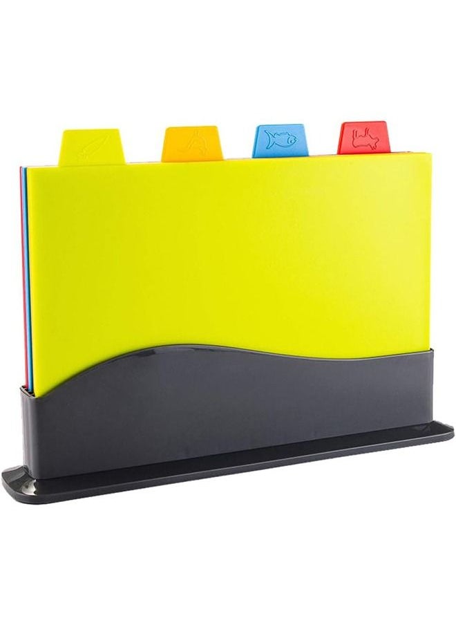 Arabest Cutting Board Set of 4, Plastic Non-slip Chopping Board with Stand, Color Coded Durable Boards with Icons for Food Safety in Space Saving Storage Case  - Image 1