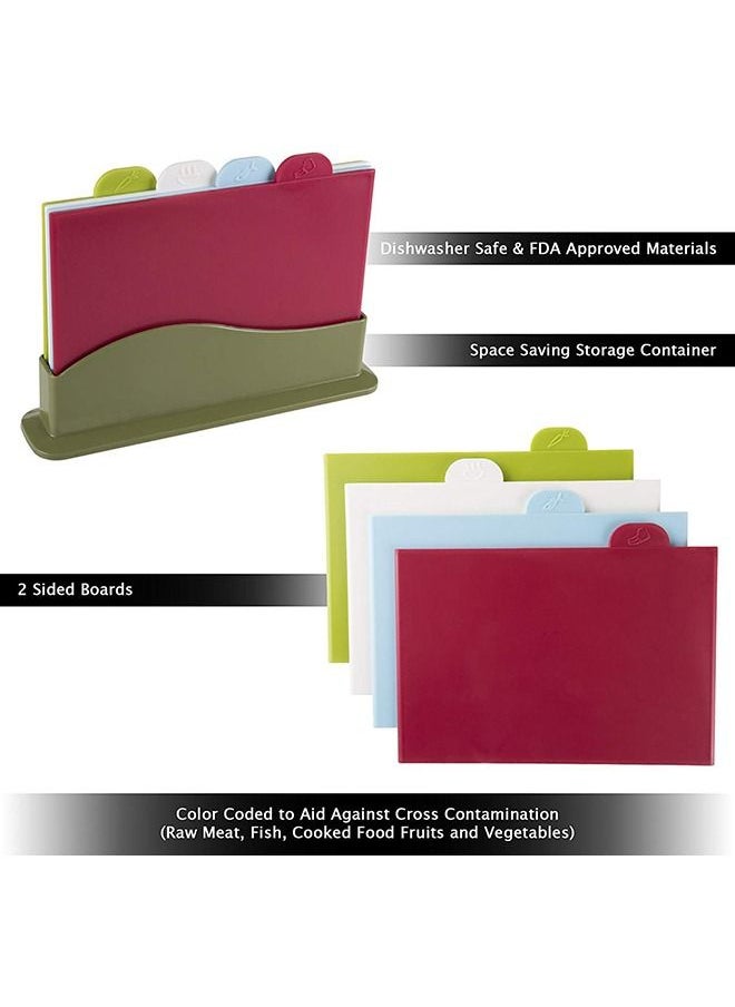 Arabest Cutting Board Set of 4, Plastic Non-slip Chopping Board with Stand, Color Coded Durable Boards with Icons for Food Safety in Space Saving Storage Case  - Image 5