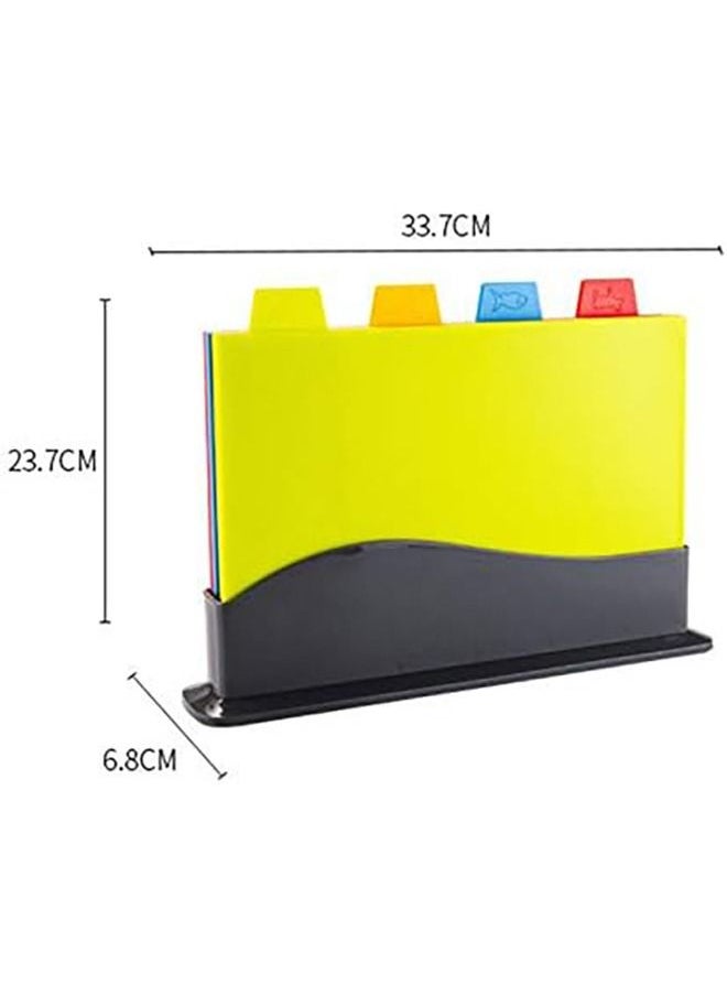 Arabest Cutting Board Set of 4, Plastic Non-slip Chopping Board with Stand, Color Coded Durable Boards with Icons for Food Safety in Space Saving Storage Case  - Image 3