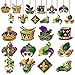 Glenmal 24 Pcs Mardi Gras Wooden Hanging Ornaments Mardi Gras Decorations Purple Yellow Green Hanging Ornaments for - Image 2