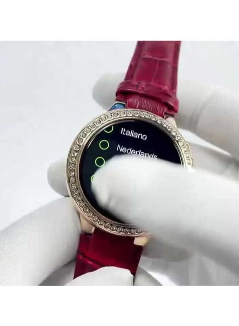 Haino Teko RW 20 Diamond Edition Classic Round Smartwatch || Elegant Red Design - Two Set Straps, Fitness Tracker, Heart Rate Monitor, Sleep Tracking, Stylish Watch for Women & Girls - Image 2