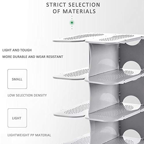 ACPOP 6-Tier Shoe Slots Organizer, Adjustable Vertical Narrow Stackable Shoes Rack for Closet, Free Standing Plastic Shelf Storage Stacker Saving Small Spaces and Entryway,Corner,Doorway,Grey - Image 5